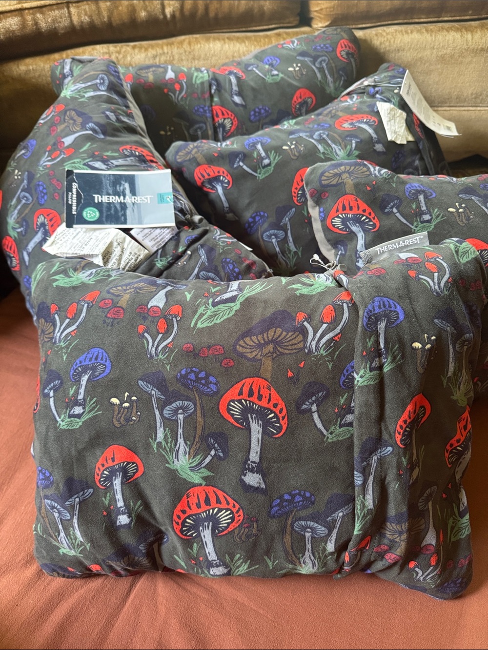 Thermarest pillow compact camping Fun Guy mushrooms medium NEW NWOT